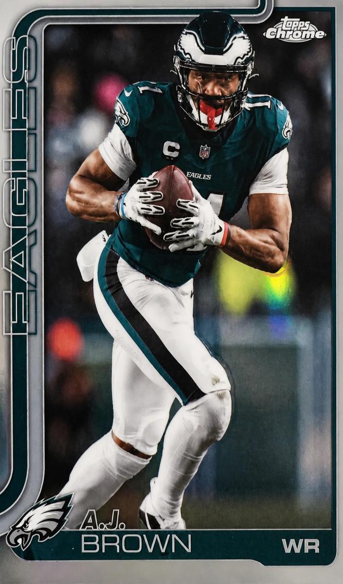 A.J. Brown 2025 Topps Chrome Football card