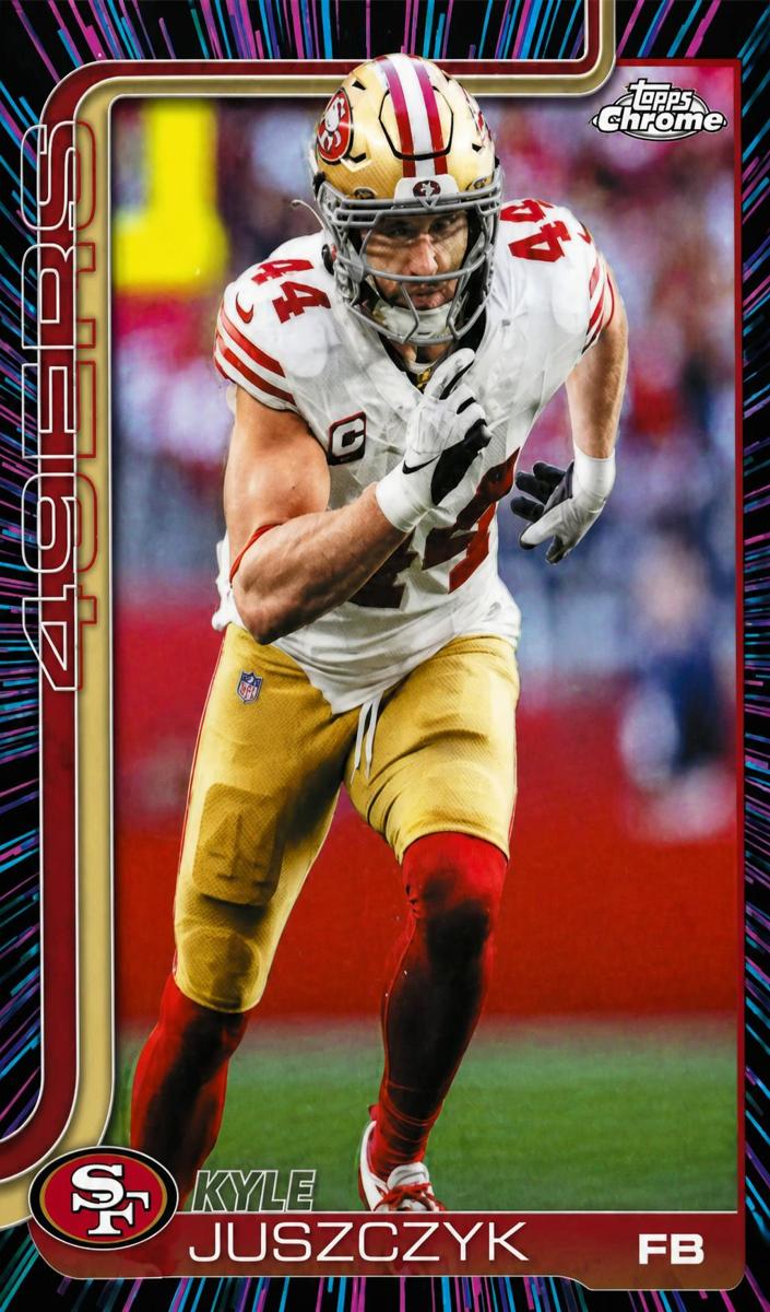 2025 Topps Chrome Kyle Juszczyk [Team Camo Variation] #270 card