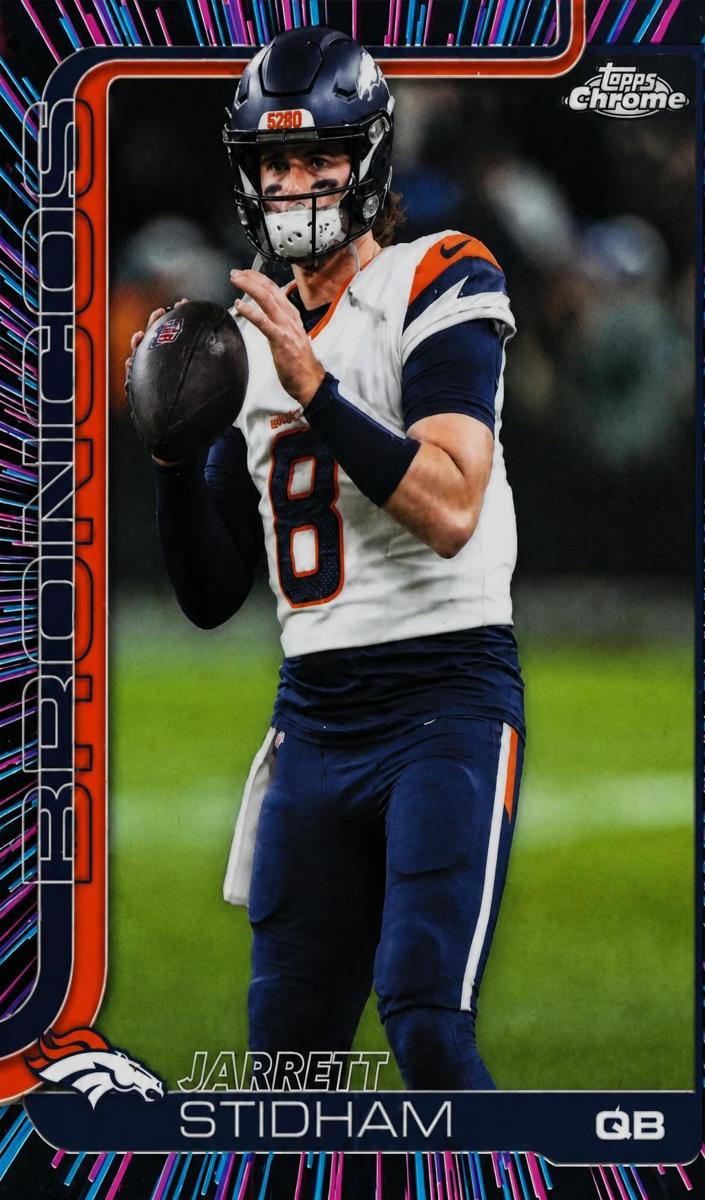 Jarrett Stidham 2025 Topps Chrome Football card