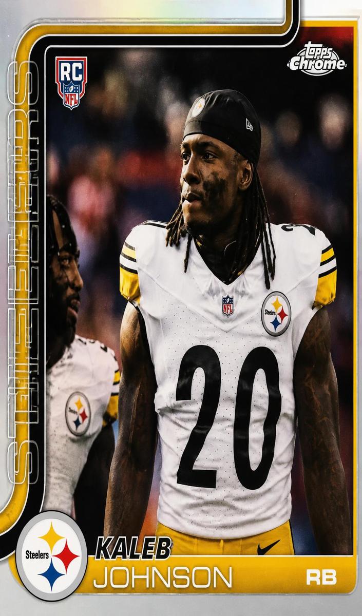 2025 Topps Chrome Kaleb Johnson [X-Fractor Pink] #323 card