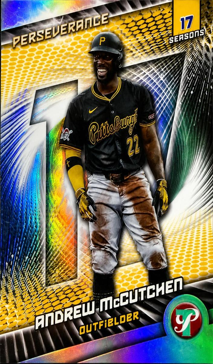 2025 Topps Pristine Perseverance Andrew McCutchen [Blue] #P-18 card