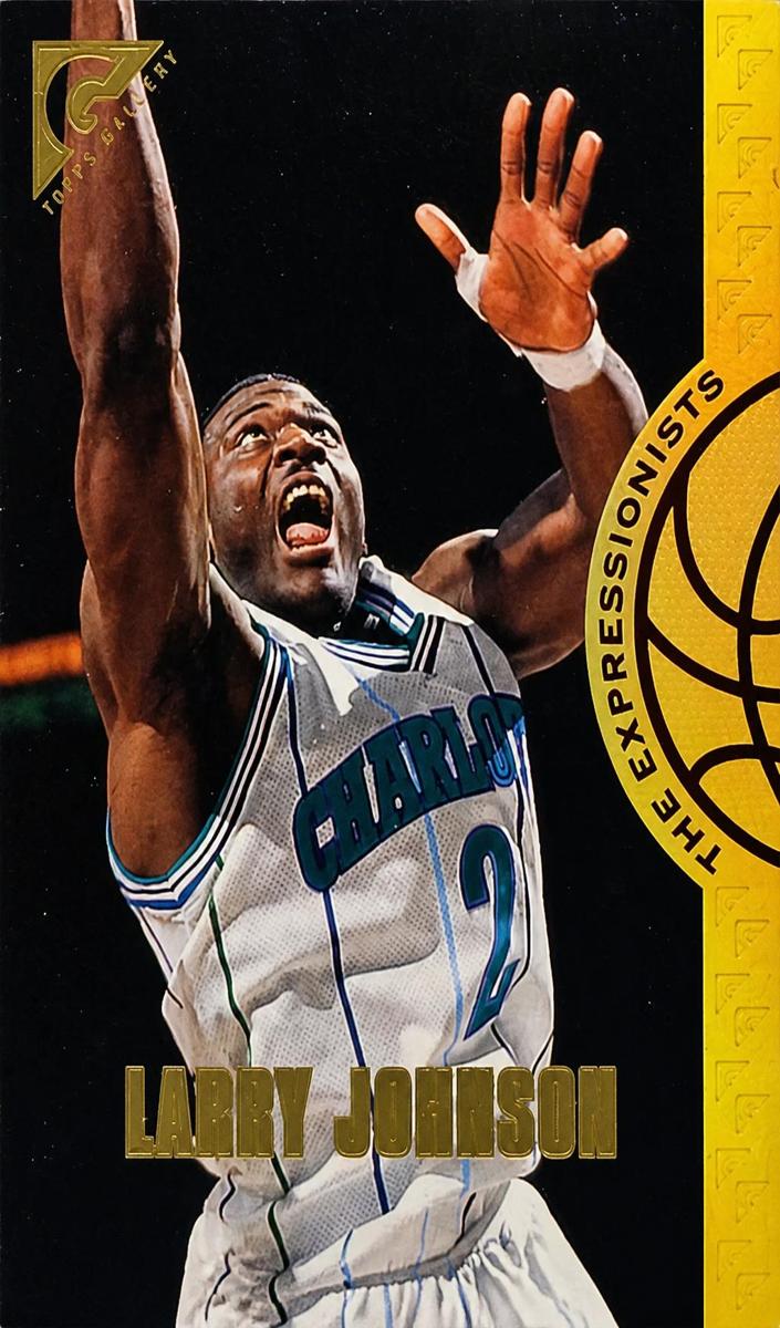 1995 Topps Gallery Expressionists Larry Johnson #EX6 card
