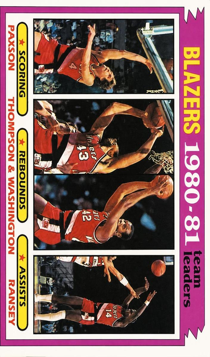 1981 Topps Portland Trail Blazers #61 card