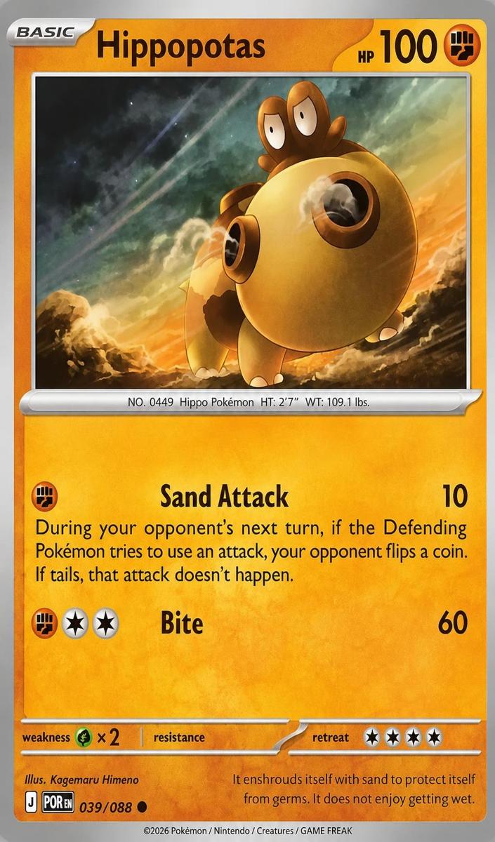 Hippopotas 2026 Pokemon Mega Evolution Perfect Order