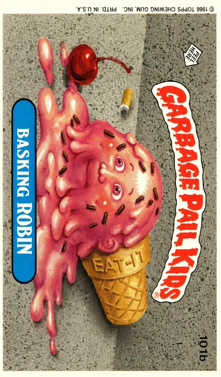 1986 Topps Garbage Pail Kids Original Series 3 With Copyright #101b Basking Robin front
