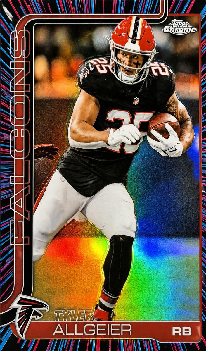 Tyler Allgeier 2025 Topps Chrome Football card