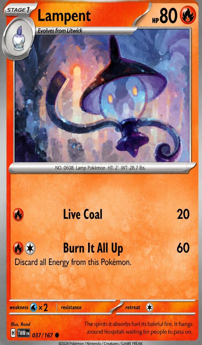 Lampent 2024 Pokemon Scarlet & Violet Twilight Masquerade