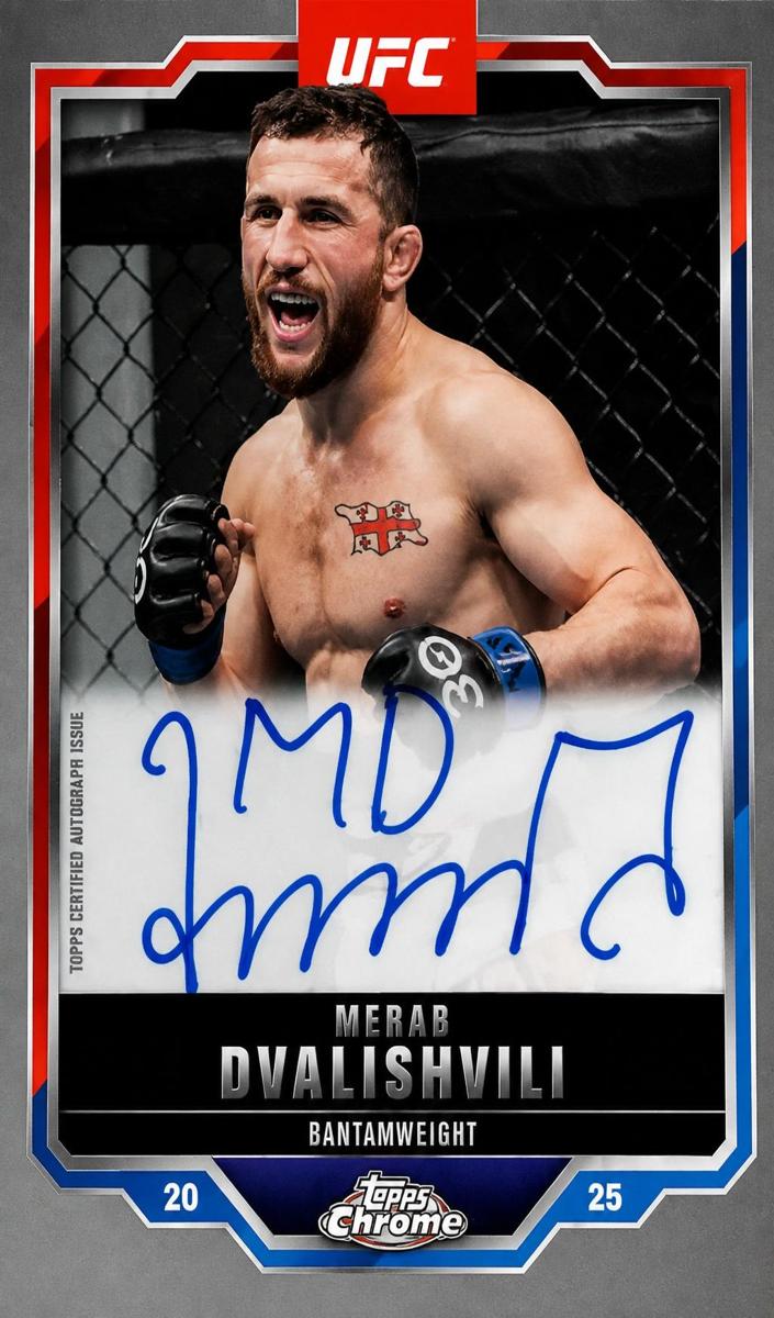 2025 Topps Chrome UFC Veteran Autograph Merab Dvalishvili #CVA-MI card