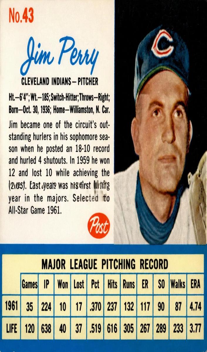 1962 Jim Perry #43
