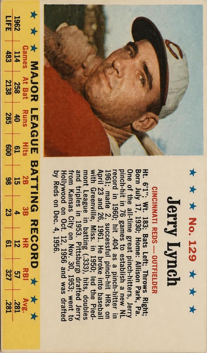1963 Jerry Lynch #129