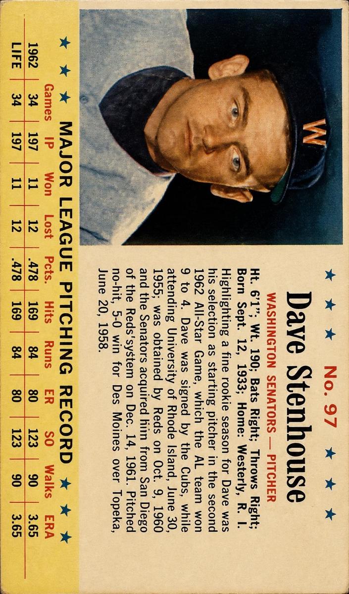 1963 Dave Stenhouse #97