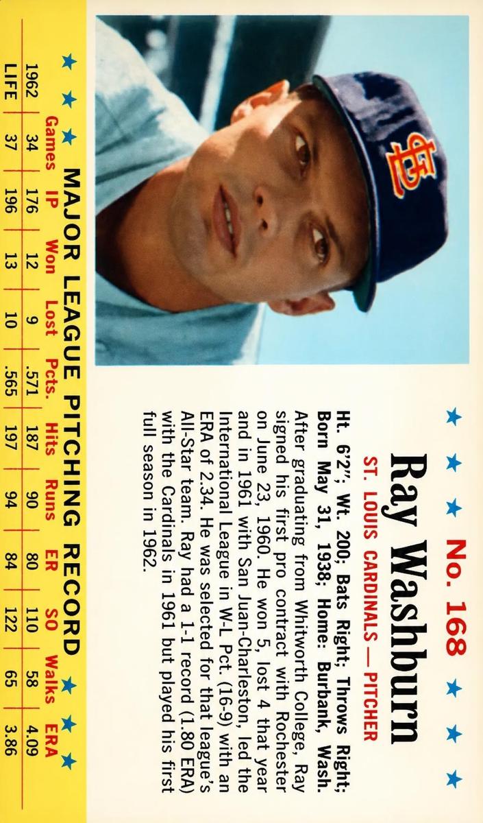 1963 Ray Washburn #168