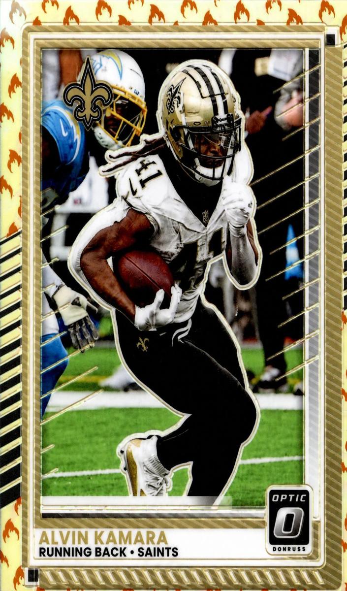 Alvin Kamara 2025 Donruss Optic Football card