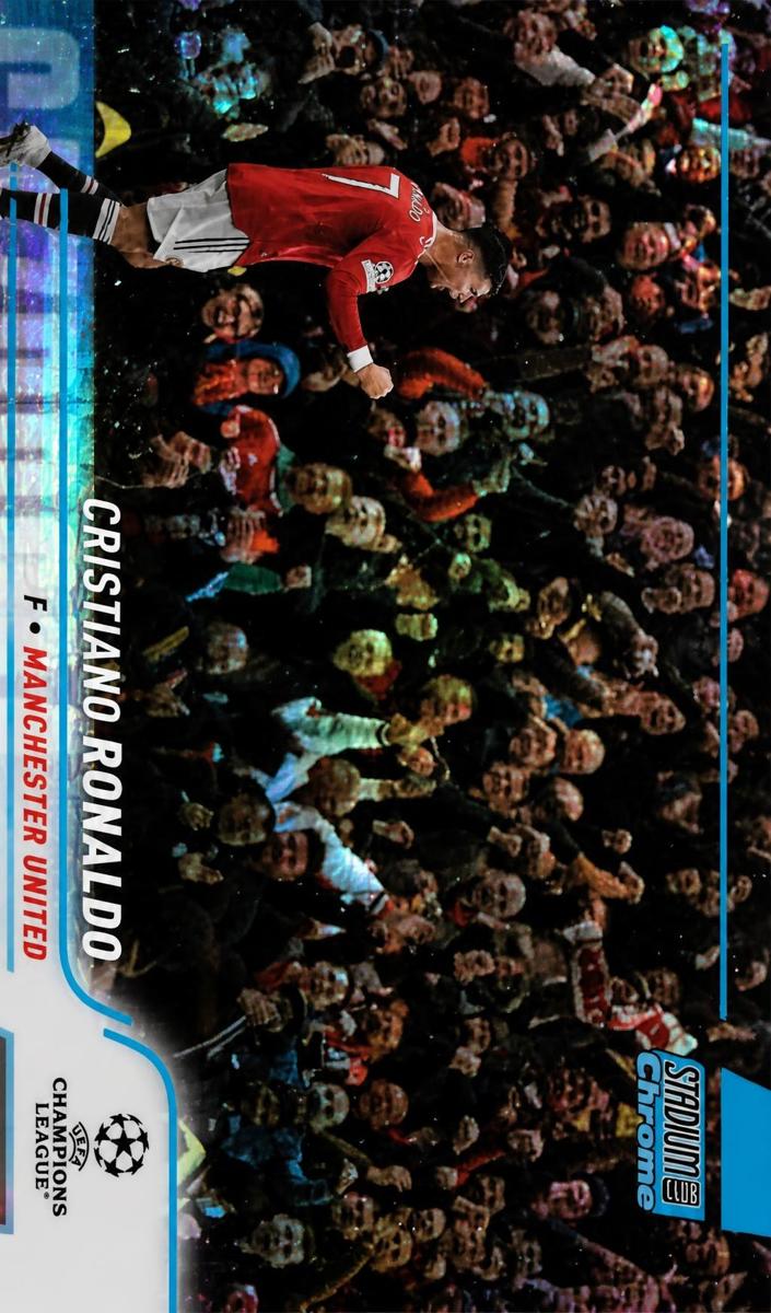 2021 Topps Stadium Club Chrome UEFA Champions League Cristiano Ronaldo [Blue Prism] #7 card