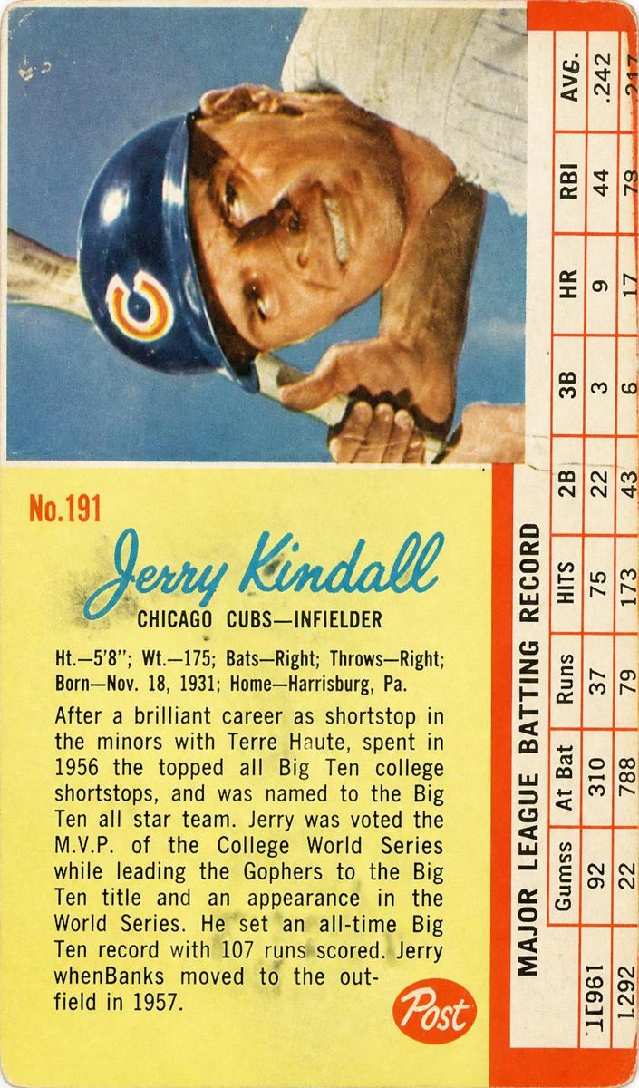 1962 Jerry Kindall #191