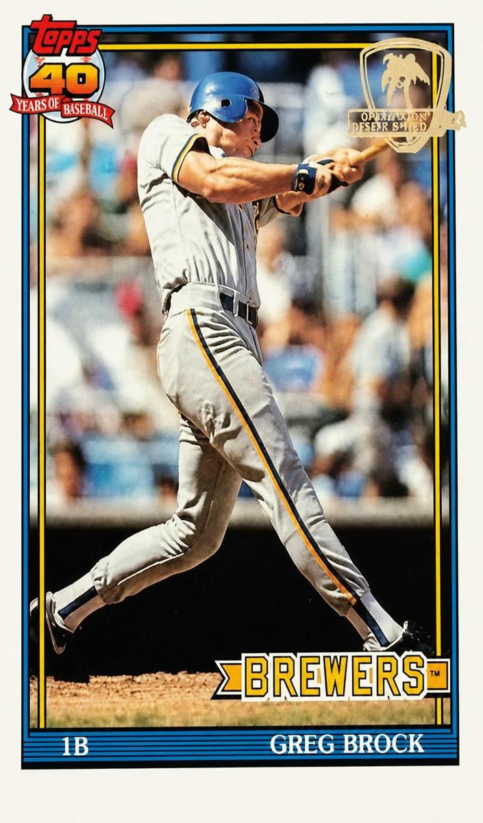 Greg Brock 1991 Topps Desert Shield Baseball