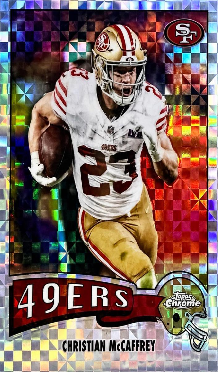 2025 Topps Chrome Christian McCaffrey [X-Fractor] #1975-29 card
