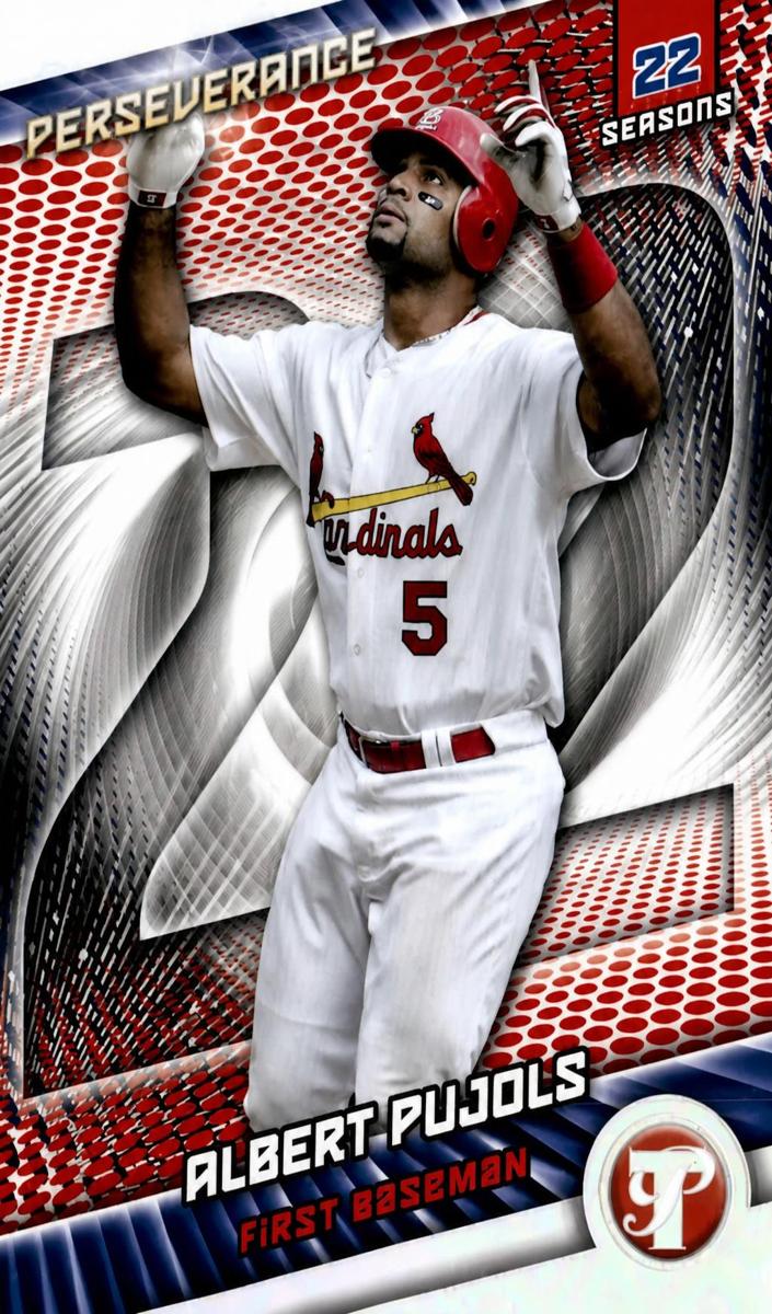 2025 Topps Pristine Perseverance Albert Pujols [Blue] #P-12 card