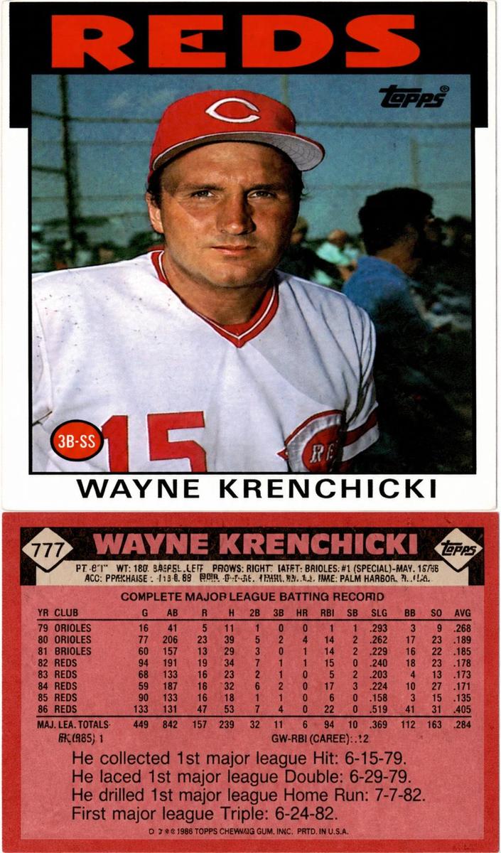 1986 Wayne Krenchicki #777