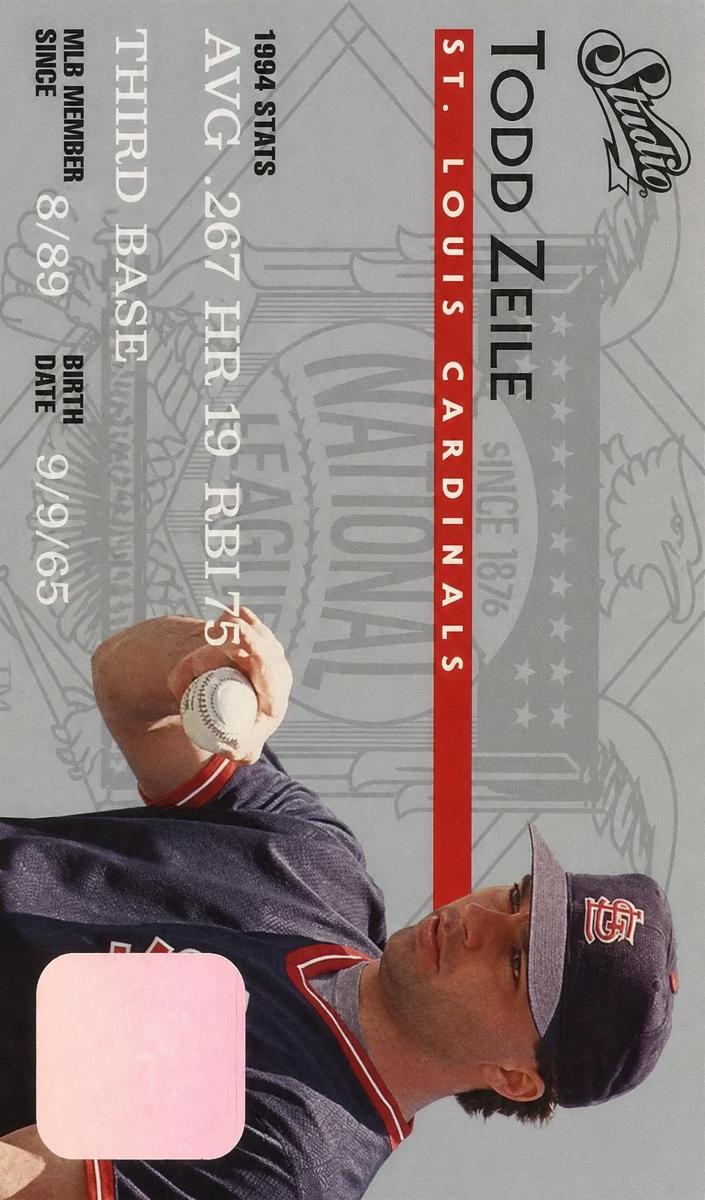 1995 Studio Todd Zeile #168 card