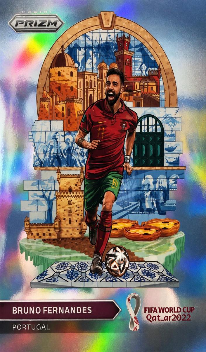 Bruno Fernandes 2022 Panini Prizm FIFA World Cup Qatar National Landmarks Soccer