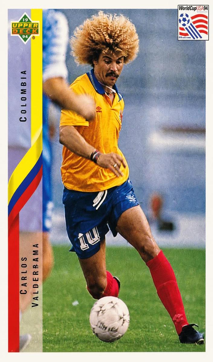 1994 Upper Deck World Cup Heroes and All-Stars Carlos Valderrama #7 card