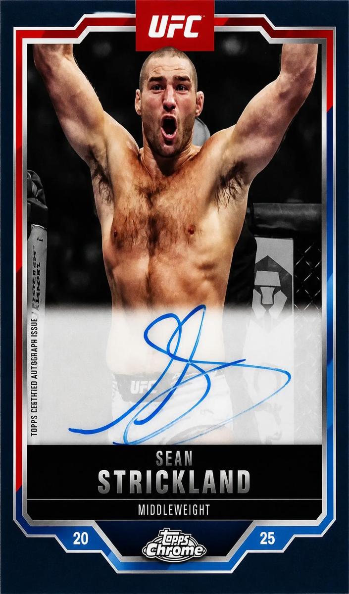 2025 Topps Chrome UFC Veteran Autograph Sean Strickland #CVA-SS card