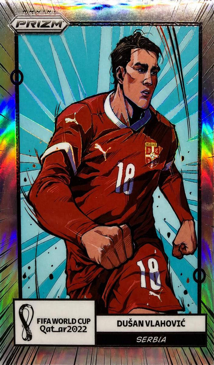 2022 Panini Prizm World Cup Manga Dusan Vlahovic #17 card