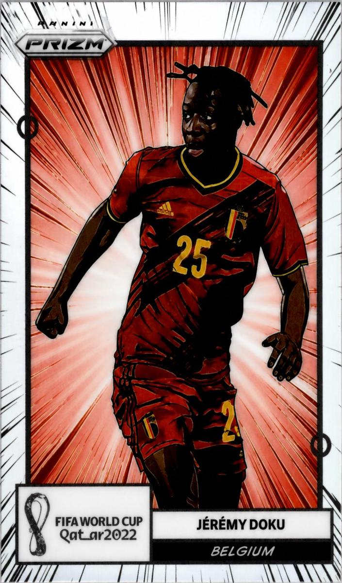 2022 Panini Prizm World Cup Manga Jeremy Doku #2 card