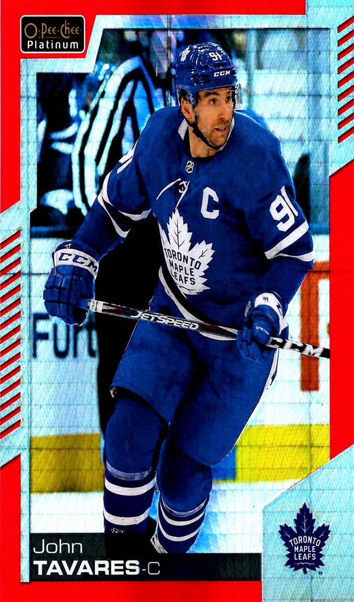 2020 O-Pee-Chee Platinum John Tavares [Red Prism] #139 card