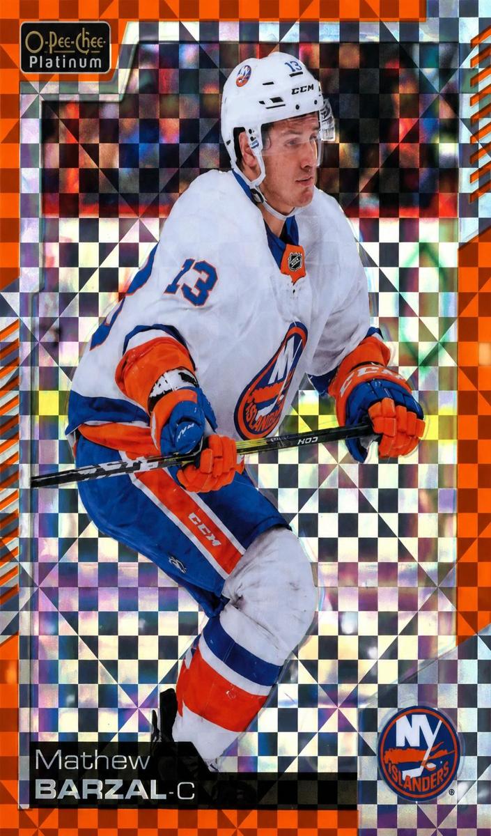 2020 O-Pee-Chee Platinum Mathew Barzal [Orange Checkers] #138 card
