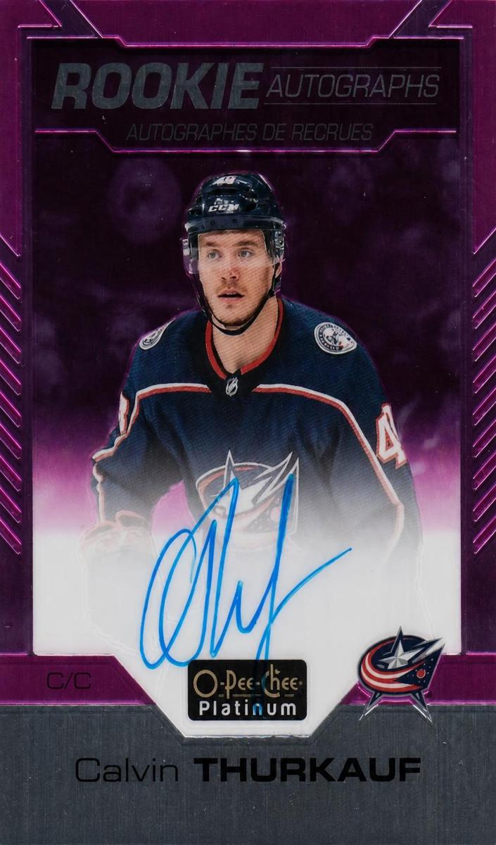 2020 O-Pee-Chee Platinum Calvin Thurkauf [Pink Matte] #R-CT card