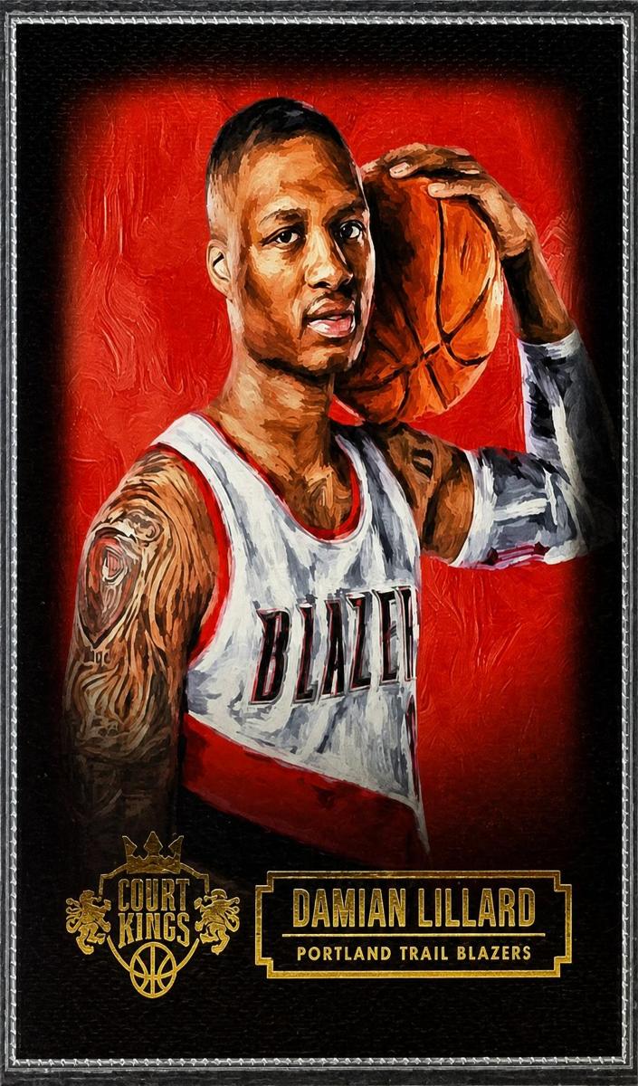 2015 Panini Court Kings Damian Lillard #66 card