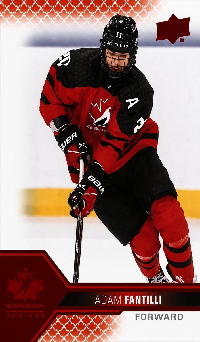 2022 Upper Deck Team Canada Juniors Adam Fantilli [Red] #27 card