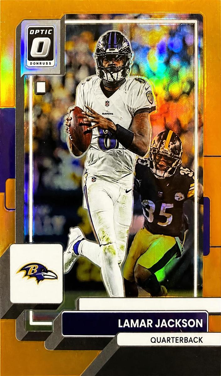 2022 Donruss Optic Lamar Jackson [Orange] #13 card