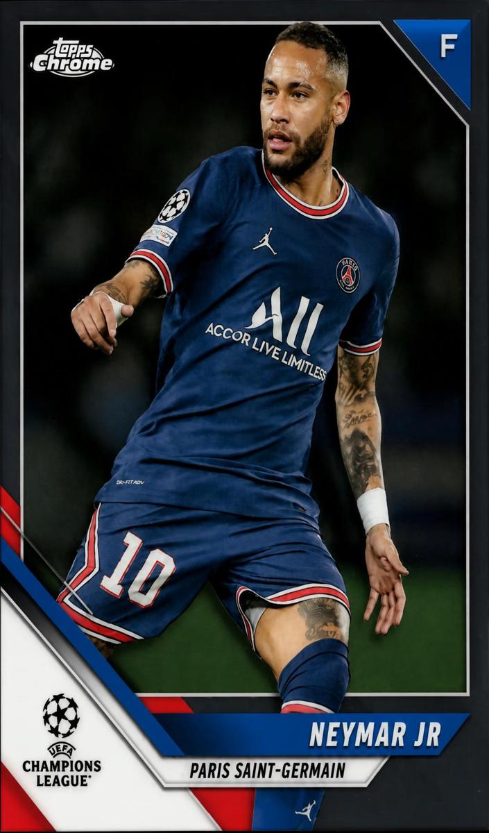 2021 Topps Chrome UEFA Champions League Neymar Jr [Orange] #50 card