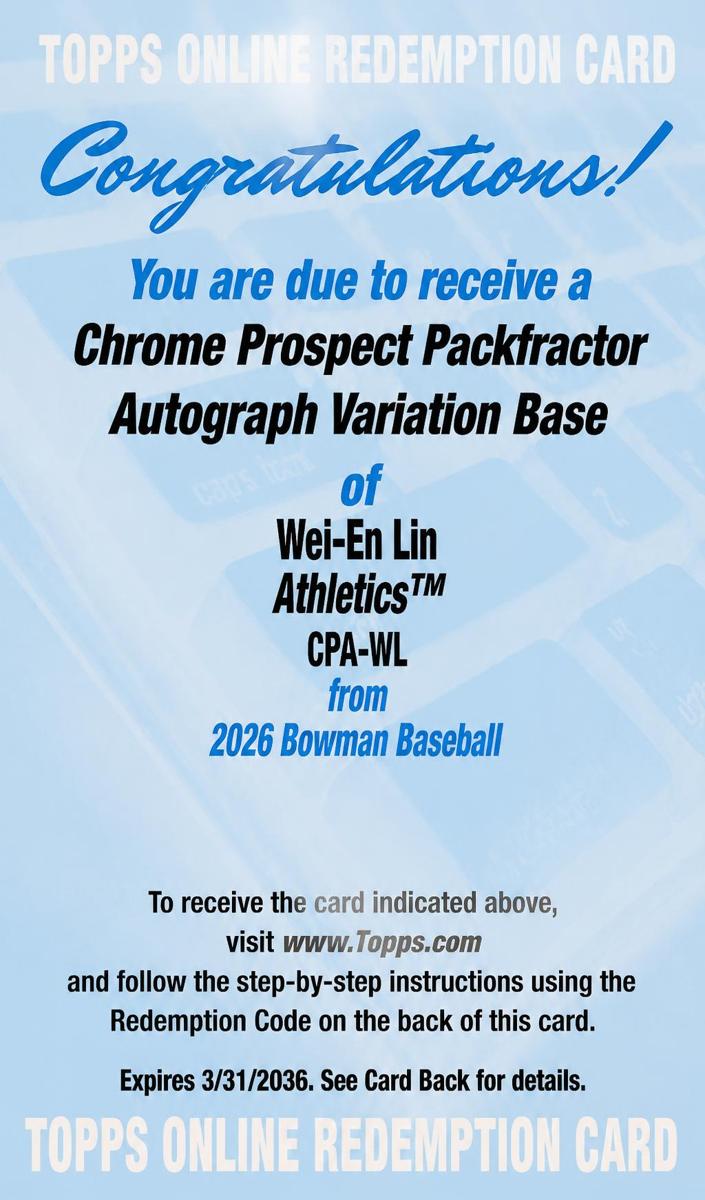 2026 Wei-En Lin [Red Refractor] #CPA-WL