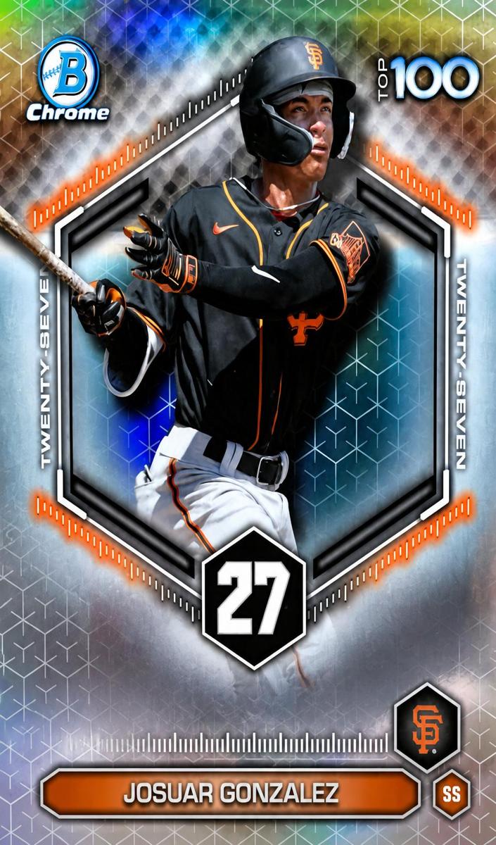 2026 Bowman Scouts Top 100 Josuar Gonzalez #BTP-27 card