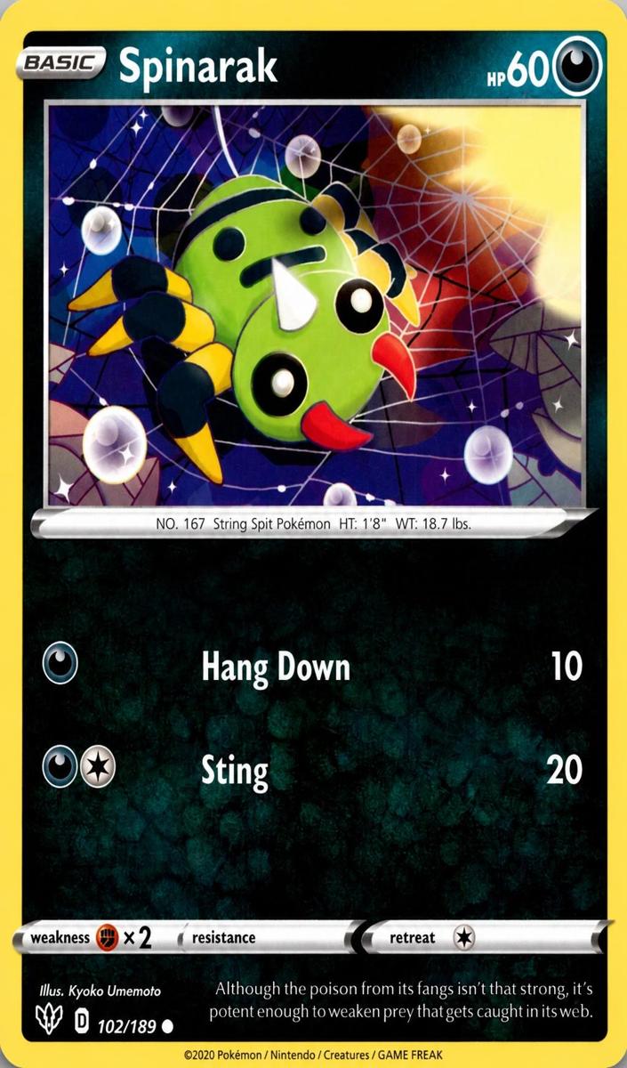 Spinarak 2020 Pokemon Sword & Shield Darkness Ablaze