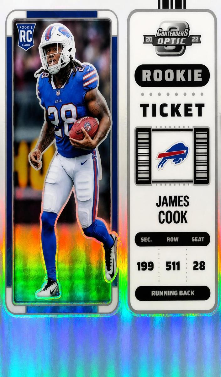 2022 Panini Contenders Optic James Cook #123 card