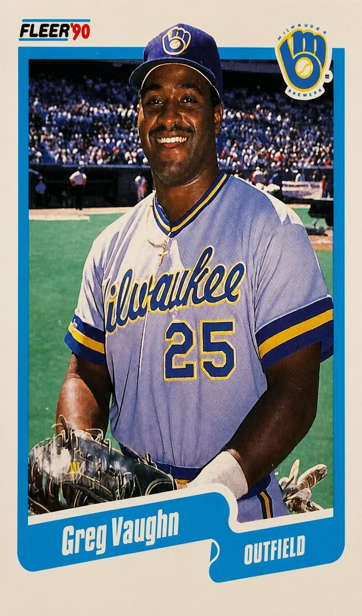 1990 Fleer Greg Vaughn #339 card