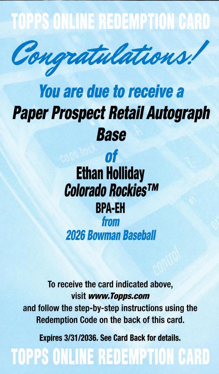 2026 Ethan Holliday #BPA-EH