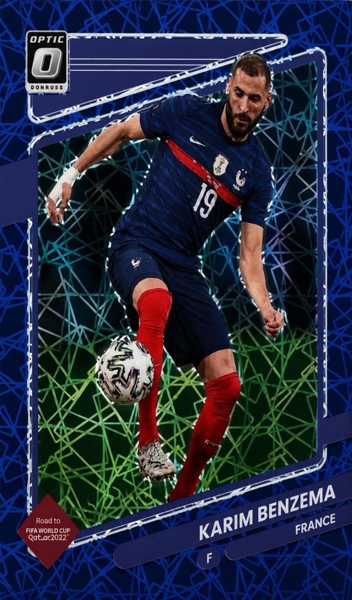 2021 Panini Donruss Road to Qatar Karim Benzema [Blue] #64 card