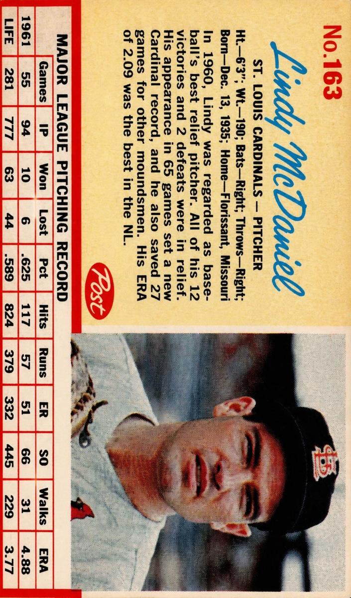 1962 Lindy McDaniel #163