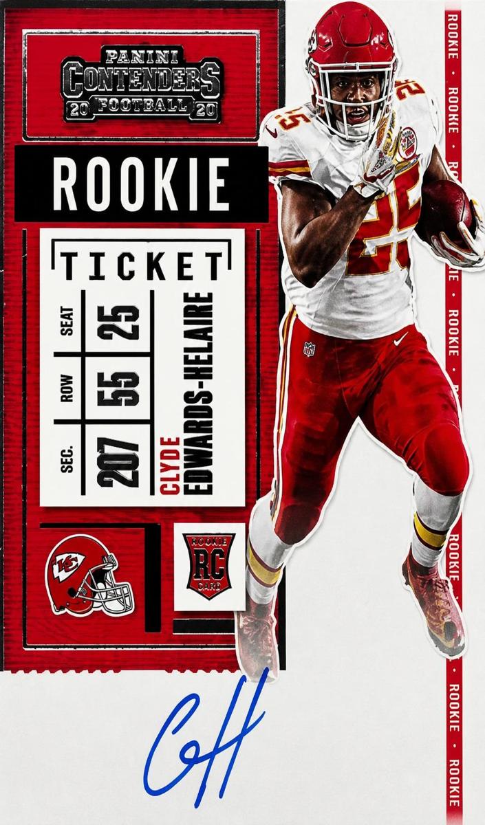 2020 Panini Contenders Clyde Edwards-Helaire #112 card