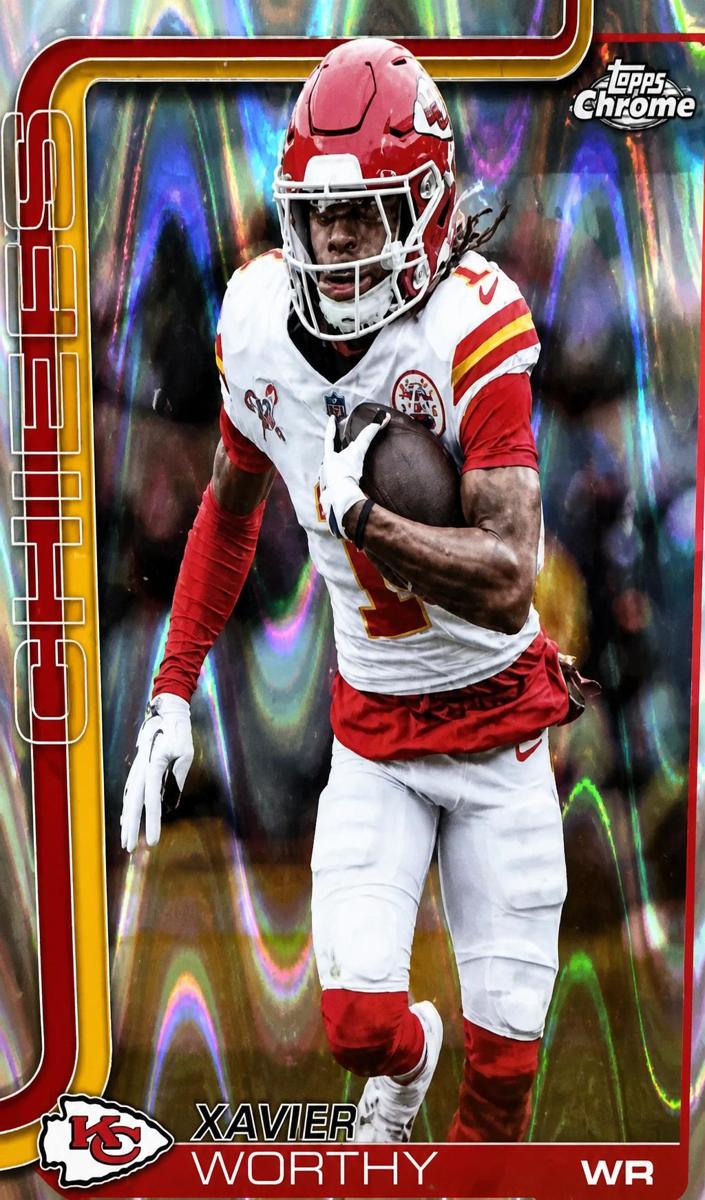Xavier Worthy 2025 Topps Chrome Football card