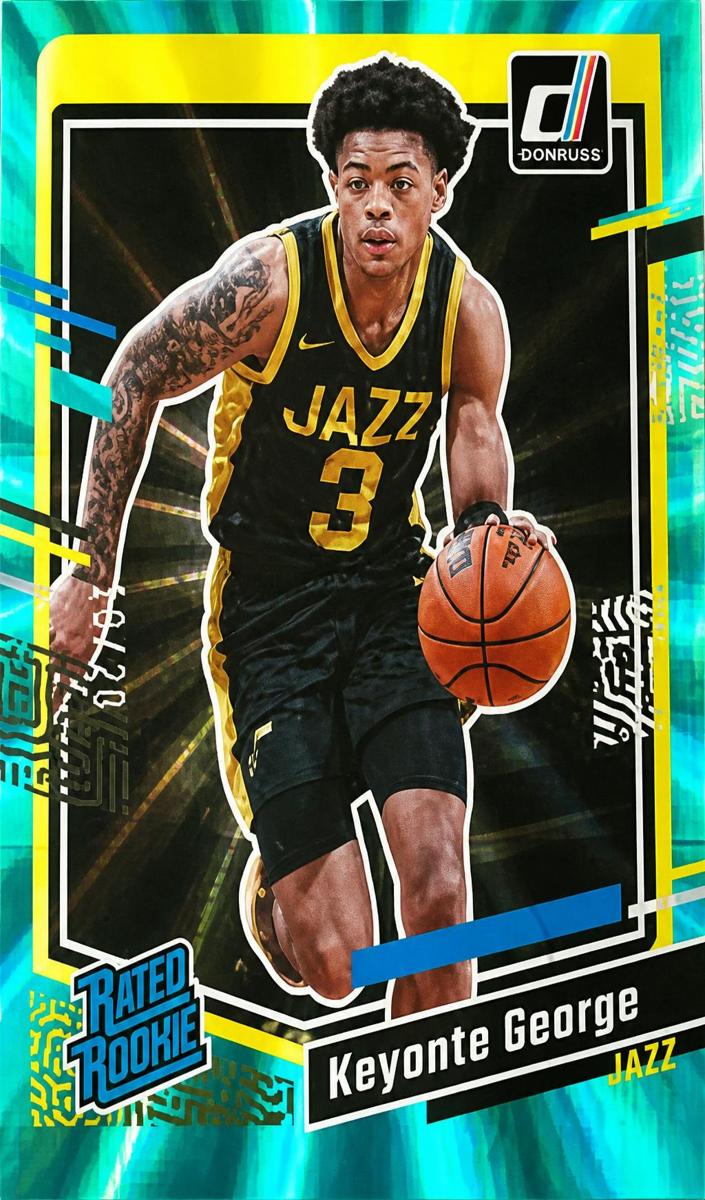 2023 Panini Donruss HOLO TEAL LASER #244 Keyonte George front