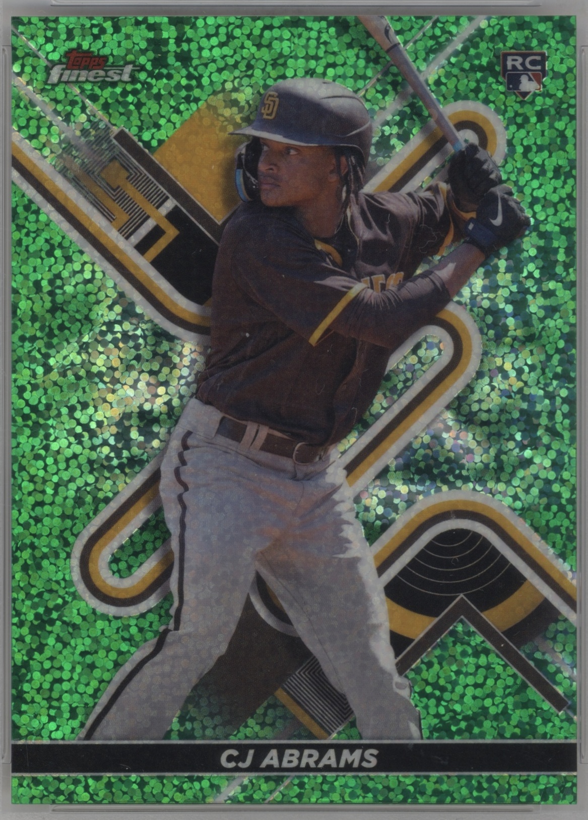 2022 Topps Finest Baseball Green Speckle Refractor CJ Abrams #39