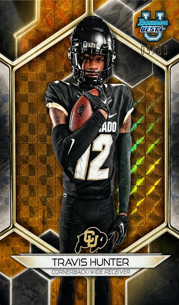 2023 Travis Hunter [Gold Geometric Refractor] #12