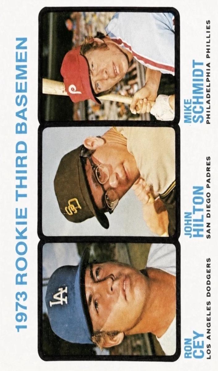 Ron Cey / John Hilton / Mike Schmidt 1973 Topps Rookie Third Basemen Baseball Base